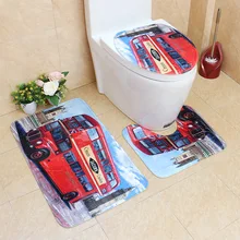 3 шт./компл. европейский и американский стиль напольный коврик для туалета фланелевый Печатный сетчатый Коврик для пола унитаз нескользящий коврик