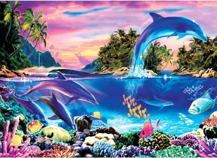 jigsaw puzzles 1000 pieces Paper landscape puzzles toys for adults children kids games educational Toys - Цвет: Кофе