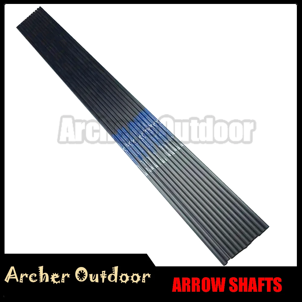 

12pcs spine 300 340 400 500 600 700 800 pure carbon arrow shaft ID 6.2mm 30" 31" 32" bow archery huntting and shooting