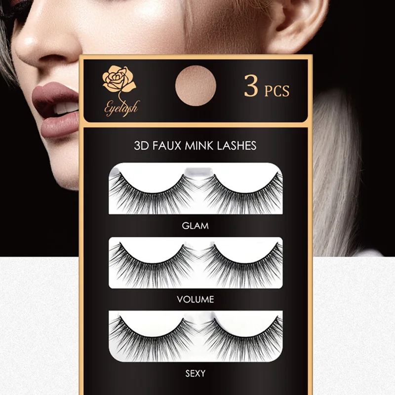 

3d Hand-made False Eyelashes Stereo Natural Long Makeup Real Mink Eye Eyelashes Faux Mink Hair Mask Holder Wholesale