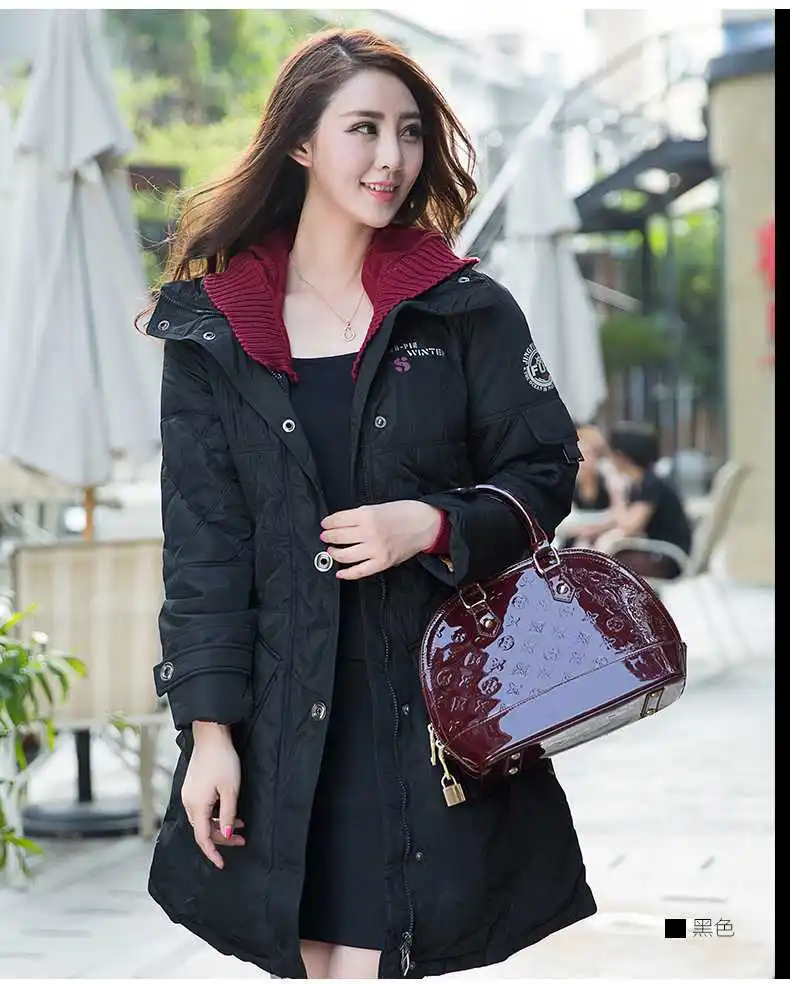 

New comes korean style winter fashion cotton single-breasted zipper removable hat long sleeves external upset women coat H3888