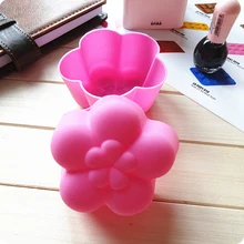 Высокая температура 8 см форма цветка сливы силиконовая форма для торта прессформы 10 шт./лот