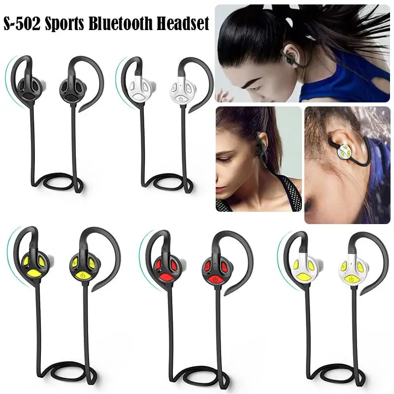 Дешево Шейным Bluetooth Спорт наушники оригинальные S 502 Спорт Ушные крючки наушники CSR 4,1 Поддержка apt x Hi Fi гарнитура для Xiaomi
