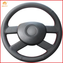 MEWANT для Volkswagen VW Polo 2003 2004 2005 2006 Черная искусственная кожа Чехлы рулевого колеса автомобиля аксессуары для интерьера Запчасти