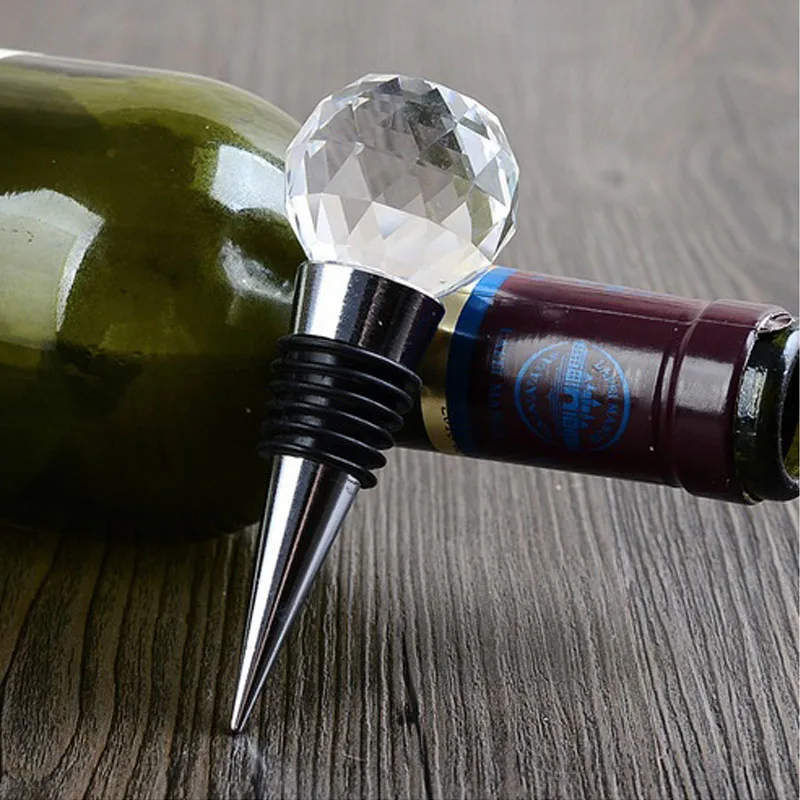 100pcs Delicate Crystal Ball Red Wine Bottle Stopper Champagne Wine