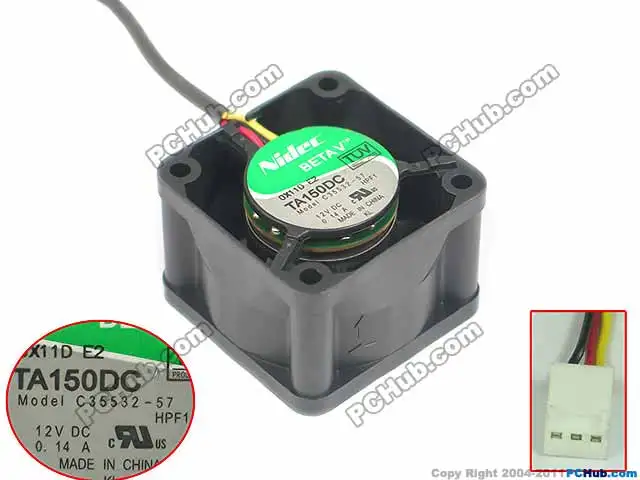 Nidec C35532 57 DC 12V 0.14A 40x40x28 мм 3 Провода Сервер вентилятор охлаждения|square fan|server fanfan server |