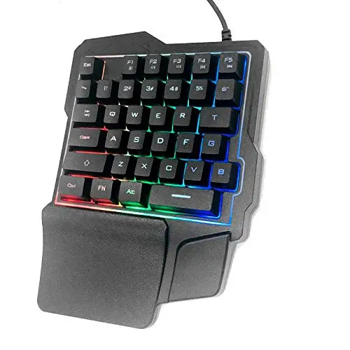 

One Handed Gaming Keyboard Mechanical Mini Gaming Keypad LED Backlit Keyboard for PUBG Game