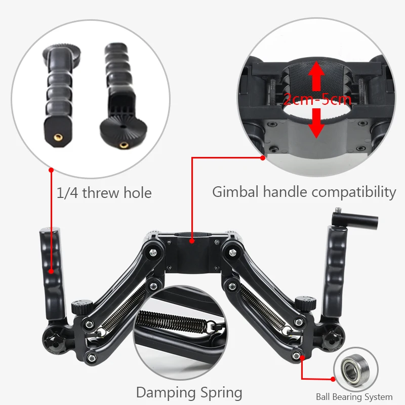 Стабилизатор с двумя ручками и пружиной для ZHIYUN Crane FeiyuTech AK2000S Moza AirCross 2 DJI Ronin RS2 3