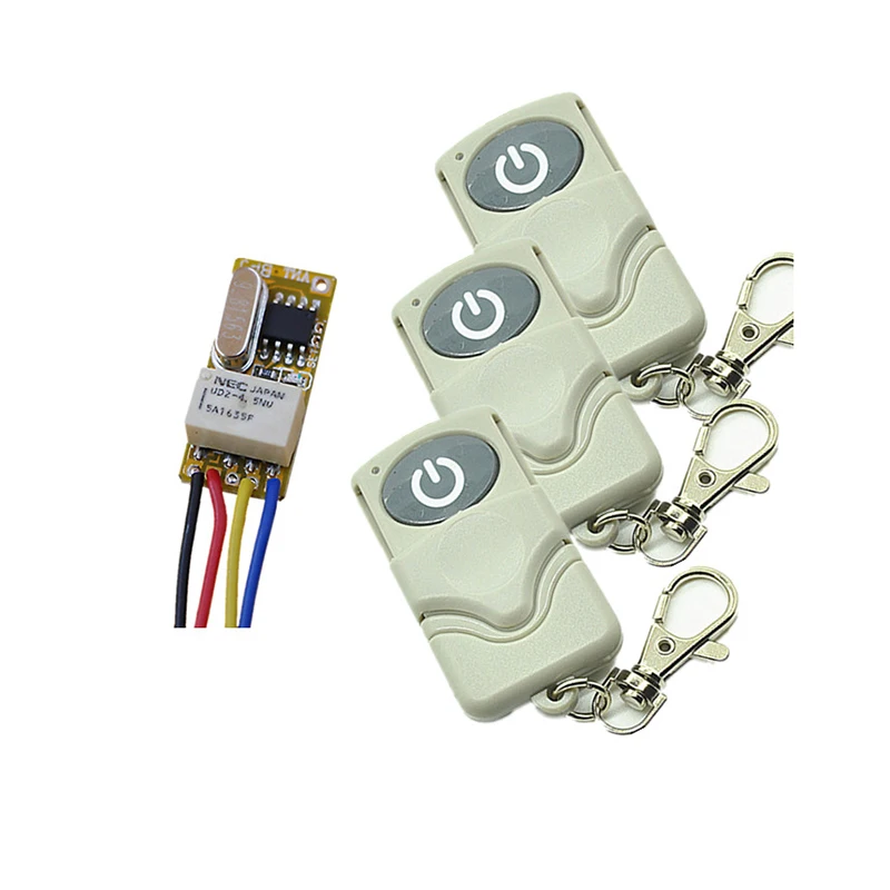 

DC 3.7V-12V RF 1CH mini Remote Control Switch Universal Relay Transmitter receiver Module Home Office