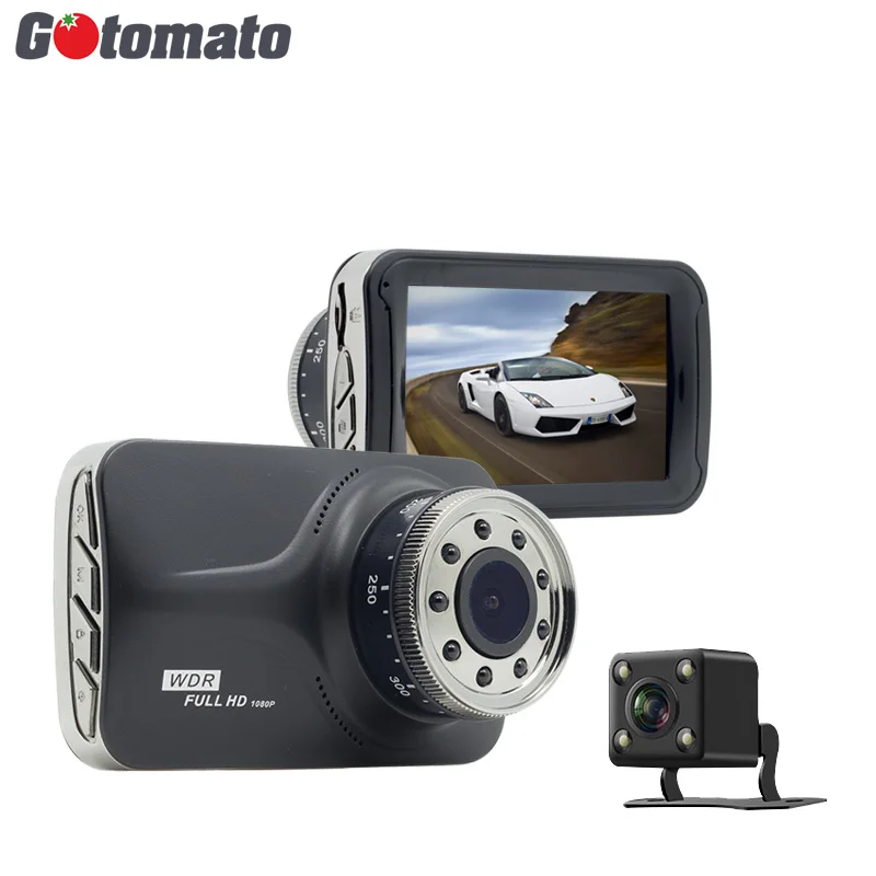 

Gotomato 9 IR Light Good Night Vision Dual Lens G-Sensor Full HD 1080P Dash Cam 2 Cameras Video Recorder Car DVR