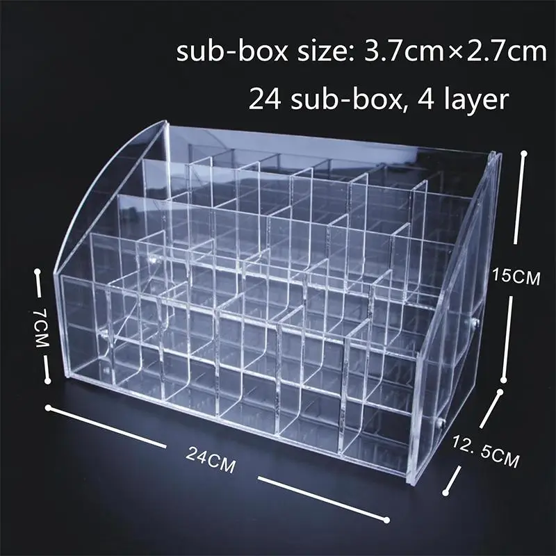 Акриловое перо косметический карандаш для бровей прозрачный офисный стол Органайзер держатель, 24 sub-box