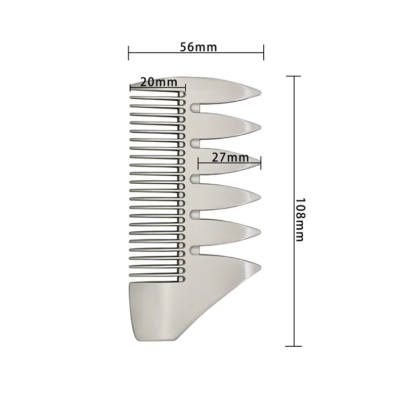 Cesto мужской большой широкий зуб металлический гребень из сплава двухсторонний гребень для распутывания бороды мужские усы для укладки