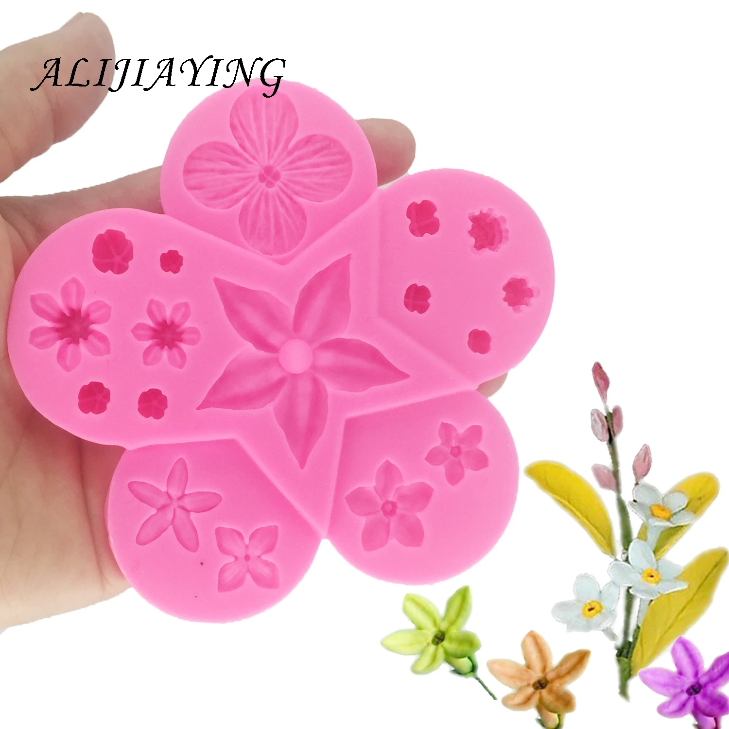 

Flower Silicone Mold Wedding Cake Border dessert decorators Tools Fondant Cupcake Mould Sugar Paste Candy Chocolate D1328