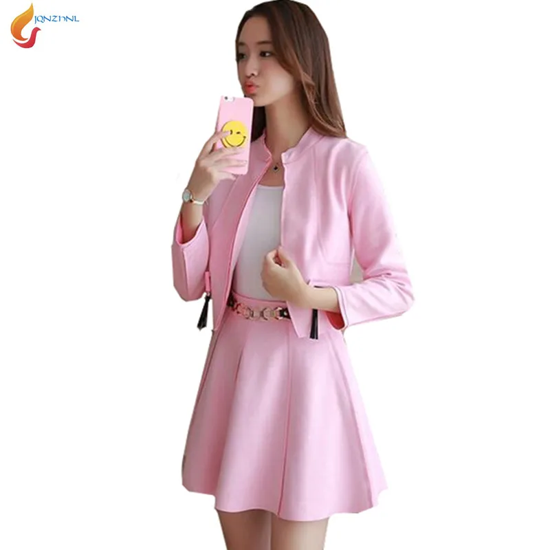 

Europe 2017 Women spring new long-sleeved Suede skirt suit set elegant temperament fashion autumn two sets suit G250 JQNZHNL