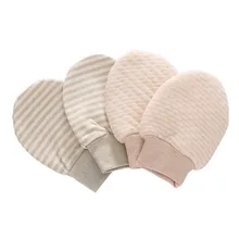 

2 Pair Baby Organic Cotton Stripes Gloves Newborn Boy Girl Anti Scratching Mittens Kids Handguard Proctection Winter Warmer