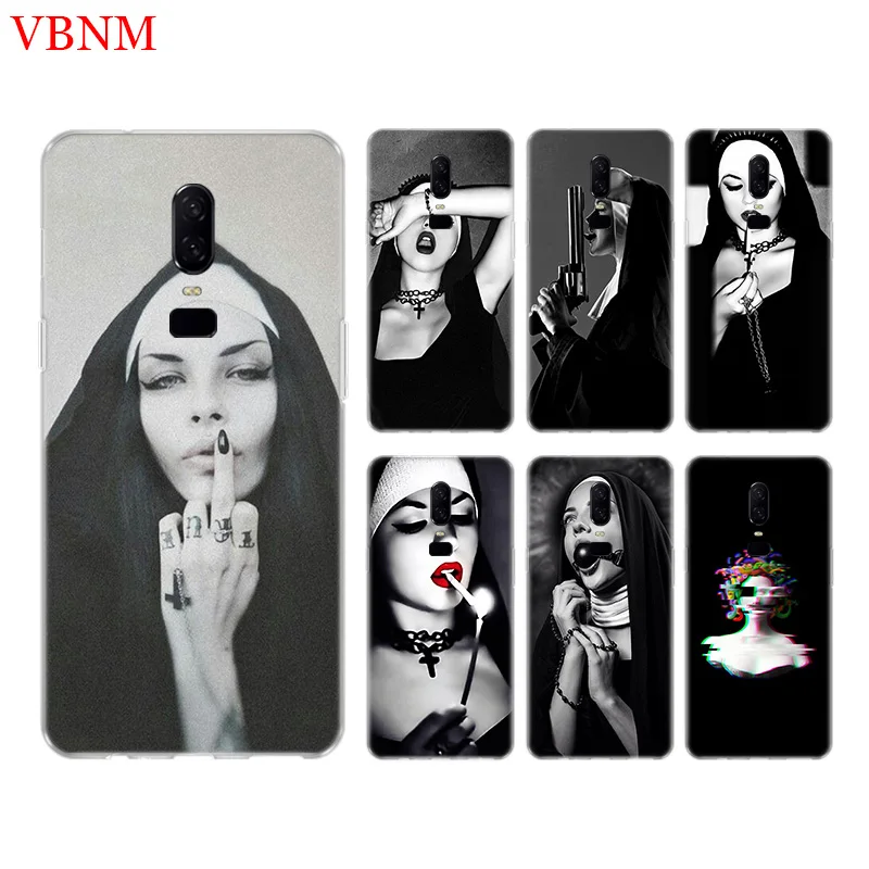 Sister Nun Black New Phone Back Case For font b OnePlus b font font b 7