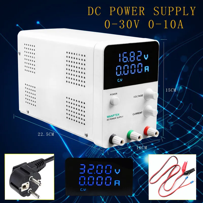 

2018 New style Mini Adjustable Digital DC Power Supply 0-30V 0-10A Switch Power Supply Voltage Regulators use for laboratory