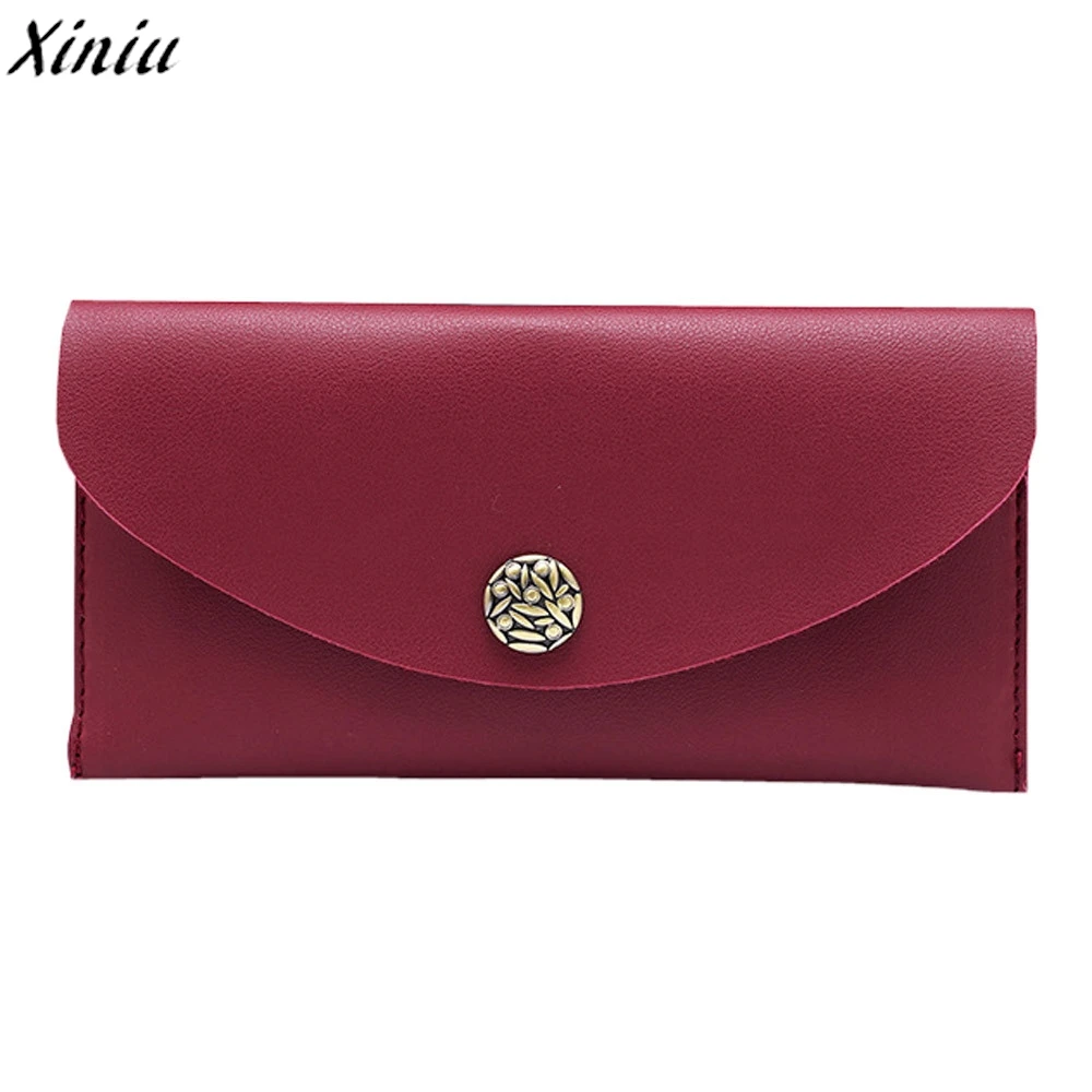 

2019 New Fashion Lady Money Bag Thin Wallet For Women Purse Long Clutch Coin Purse Handbags Card Holder Vintage Leather Pouch