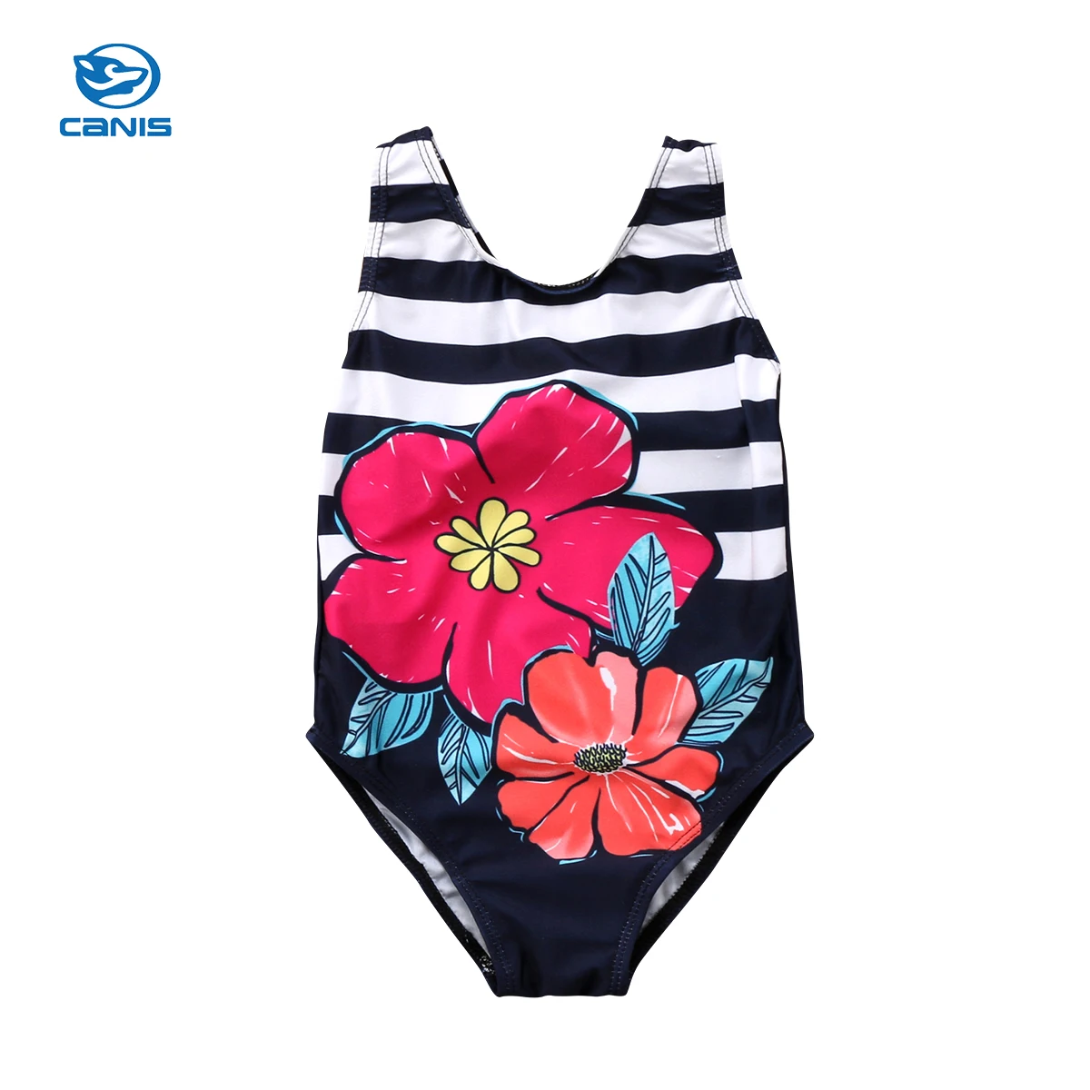 

Sweet Toddler Baby Girl Stripe Floral One-piece Bikini Summer Beach Swimwear Swimsuit Baby Set 1-6T
