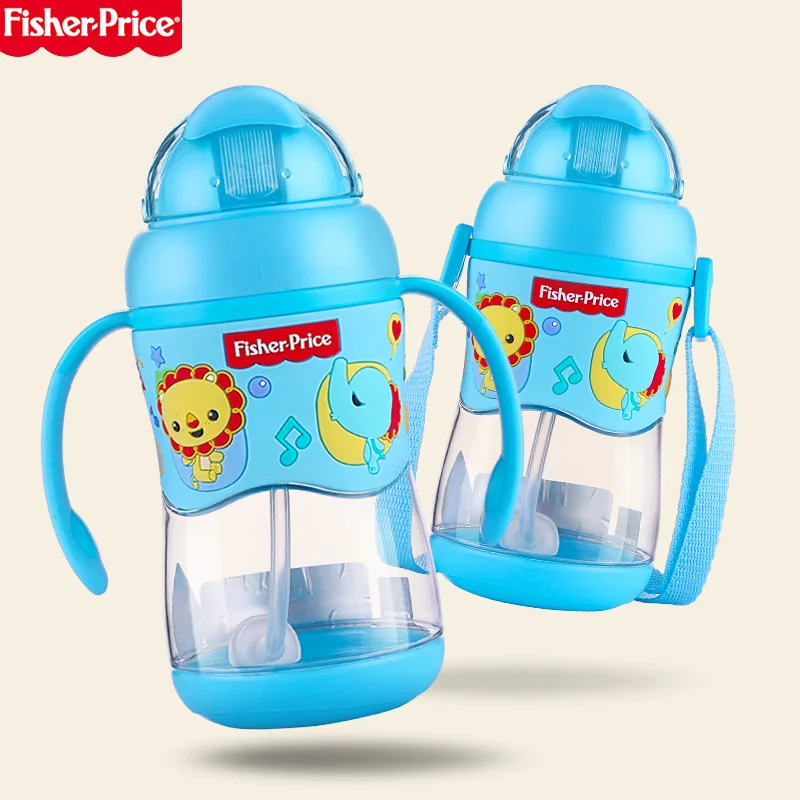 

400ML Children's Feeding Straw Cup Learn Drinking Cup Baby Bottle with Handle Durable Double Use Outdoor Sippy Cup