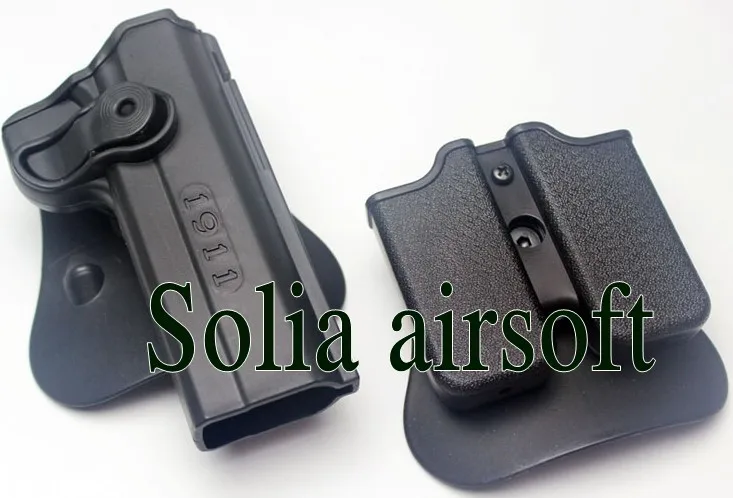 

Tactical DEFENSE Polymer Retention Roto Holster and double magazine holster Fits 1911 Style