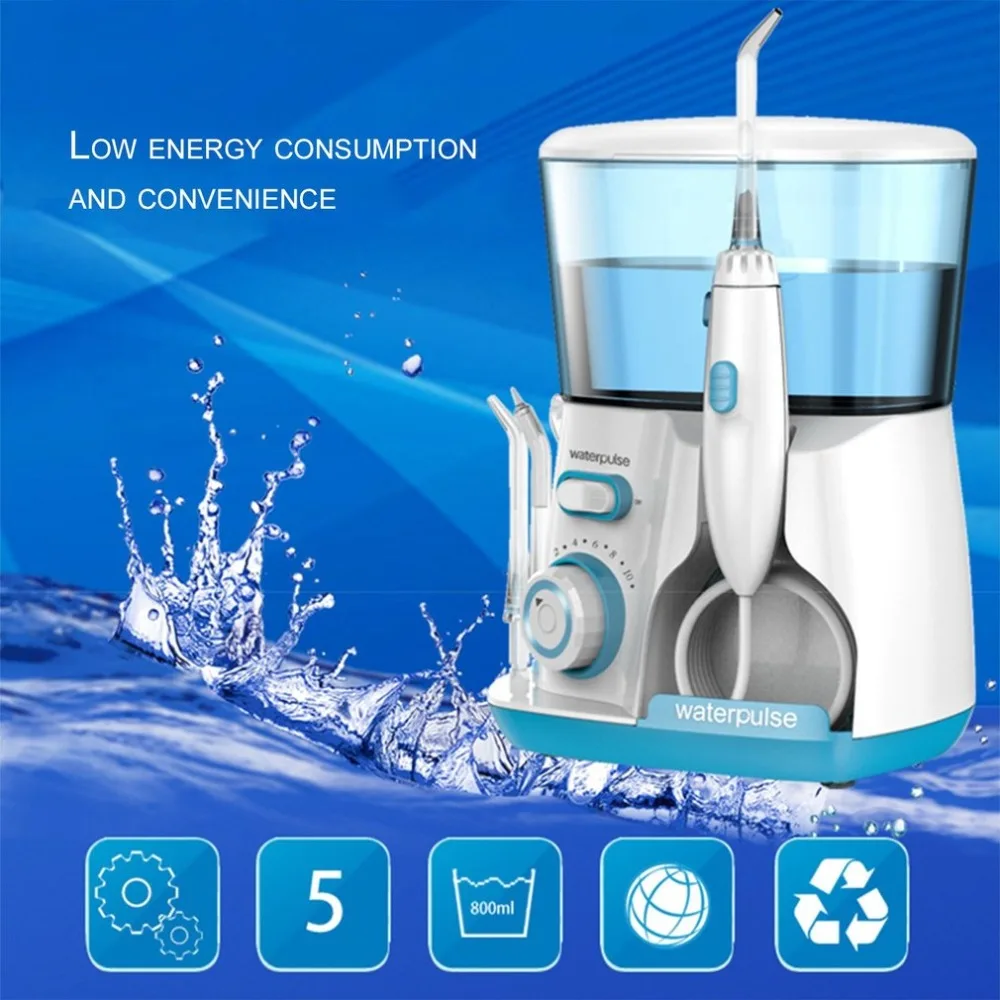 

Waterpulse V300G 100-240V Oral Irrigator Water Jet Pick Dental Floss Teeth Flosser Hydro Set 800ML Capacity Tooth Cleaner