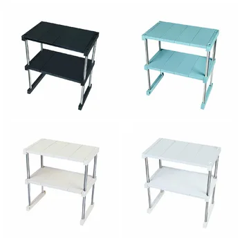 

Hot Double Stackable Desktop Shelf Storage Rack Multifunctional Tier Detachable Stackable Cabinet Counter