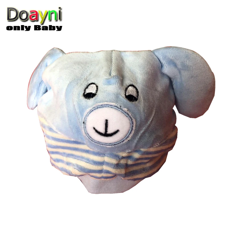 

Doayni Baby Newborn Hats 100% Cotton Double Layer Cartoon Bear Striped Hat Blue Pink Gray Yellow M L Baby Accessories
