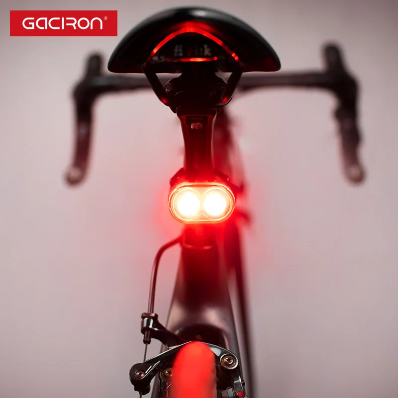 USB Rechargeable Bike Rear Tail Light LED Bicycle Warning Safety Smart Lamp New