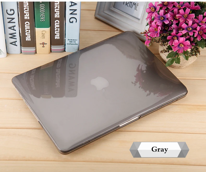Кристальный Жесткий Чехол для ноутбука Macbook Air Pro retina 11 12 15 16 дюймов Touch Bar ID для MacBook New Air 13 A1932 чехол - Цвет: Серый