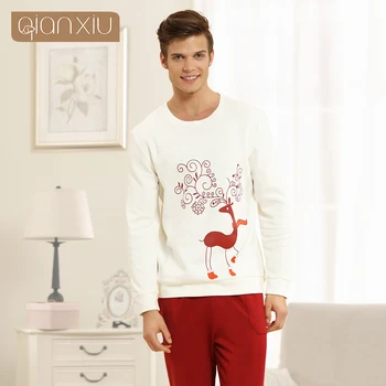 

2020 Spring Top Qulaity Homewear Couples Casual Cartoon Pajama sets Male Cotton Sleepwear suit Men O-neck collar Shirt & Pants