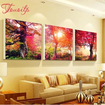 

3 pcs forest 5d diy diamond painting full square&round drill diamond embroidery mosaic modern triptych home decoration painting