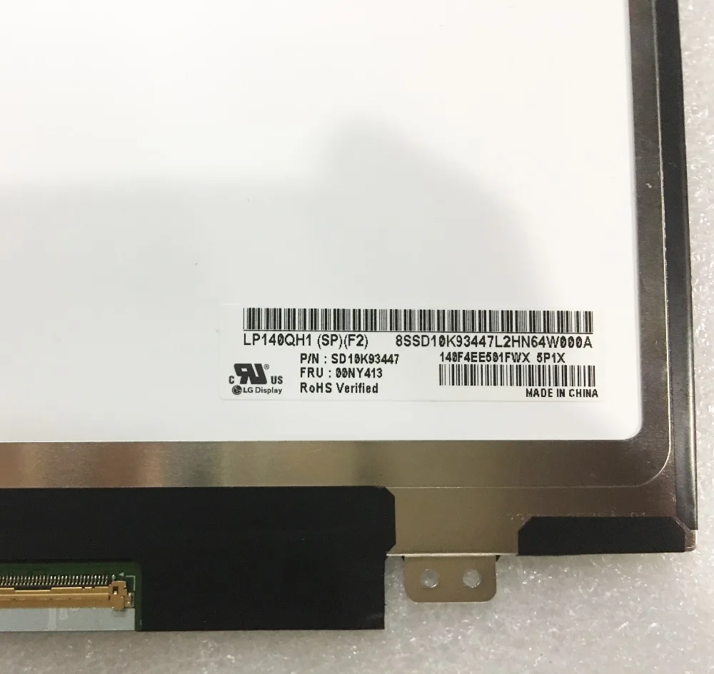 ЖК-экран IPS 14 0 дюйма для LG матрица ноутбука LP140QH1(SP)(F2) FRU 00NY413 WQHD 2560X1440 P/N SD10K93447 LP140QH1