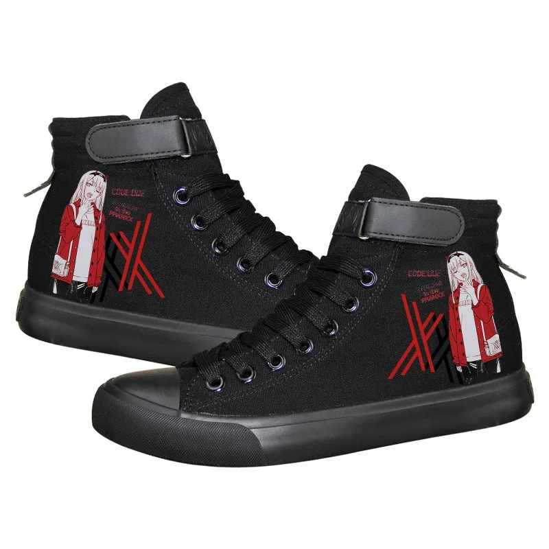 High-Q Unisex Anime DARLING in the FRANXX Canvas Shoes Zero Two CODE 002 HIRO ICHIGO Casual plimsolls rope soled shoes