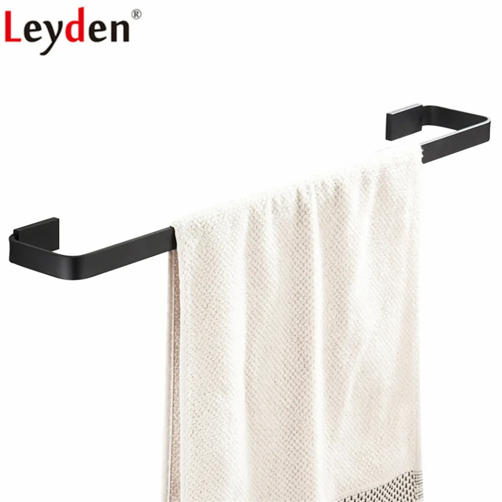 Leyden Oil Rubbed Bronze Brass Bathroom Single Towel Bar Black Wall