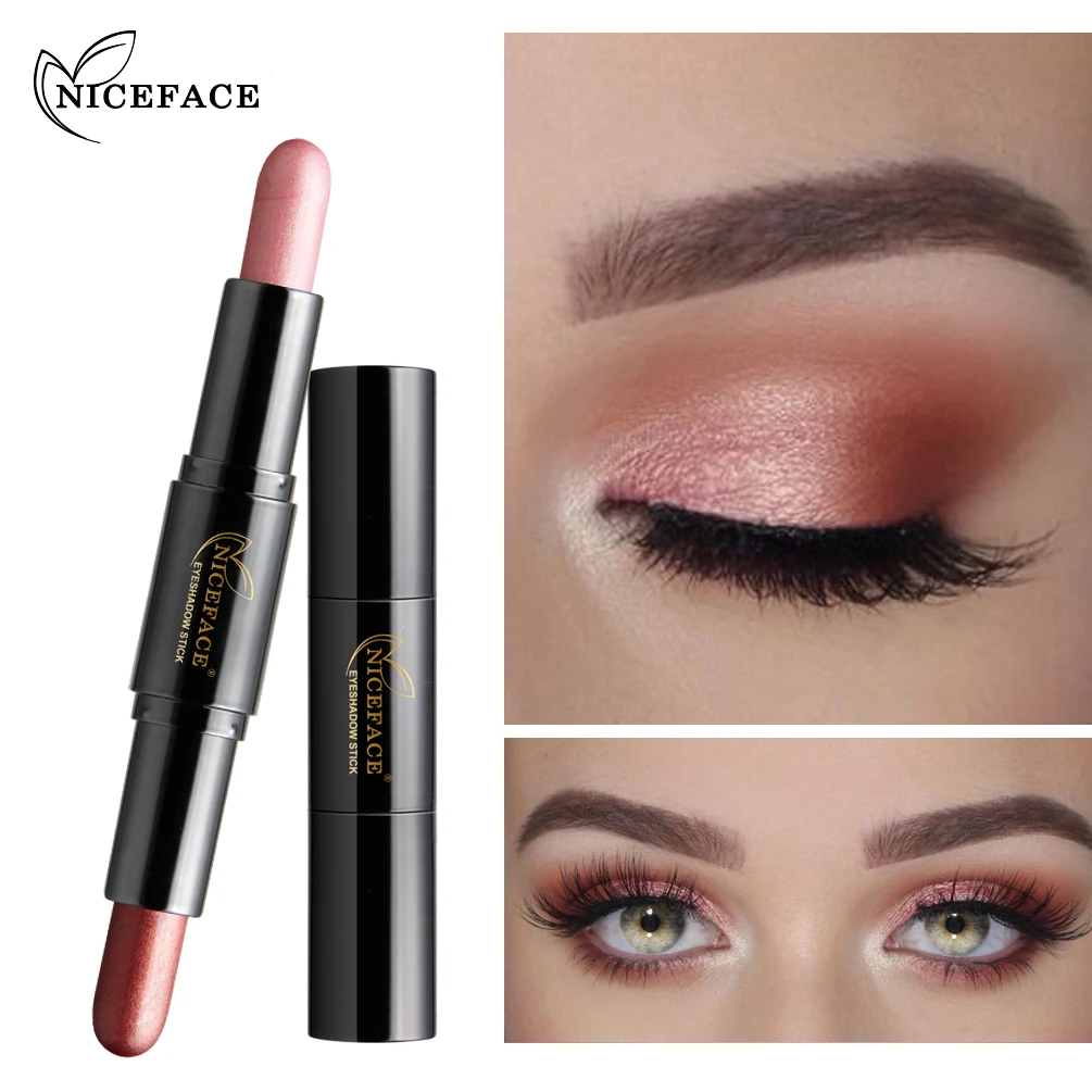 

8 Types NICEFACE Double-ended Makeup Gold Glitter Eye Shadow Stick Highlighter Eyeshadow Pencil Brighten Shimmer Pen Beauty Kit