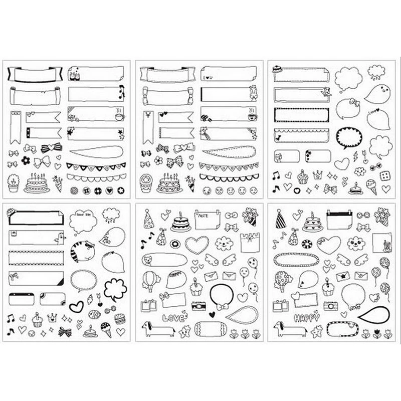 UK/_ LC/_ 6 Pcs Kids DIY Calendar Paper Sticker for Scrapbook Diary Photo Album Ut