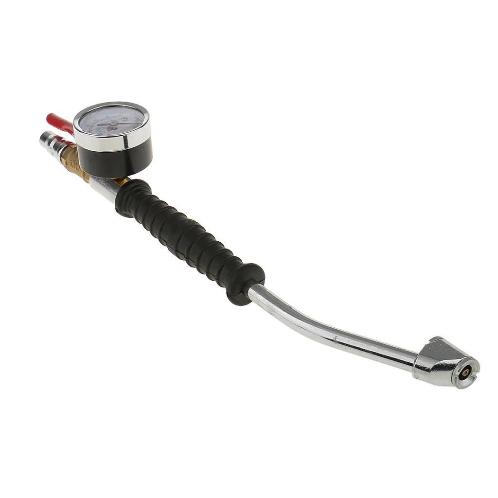 

0-220 PSI Air Tyre Pressure Inflator Gauge Valved Compressor for Car Van Bike Tire Maximum pressure 220PSI Durable Rubber handle