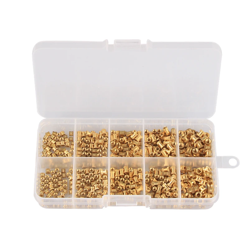 

500Pcs M2/M2.5/M3 Injection Nut Brass Insert Knurled Nuts Knurling Assorted Kit