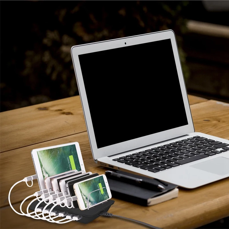 6 портов Usb зарядная станция универсальный настольный планшет и смартфон мульти-устройство концентратор зарядная док-станция для Iphone, Ipad, Galaxy, Tab