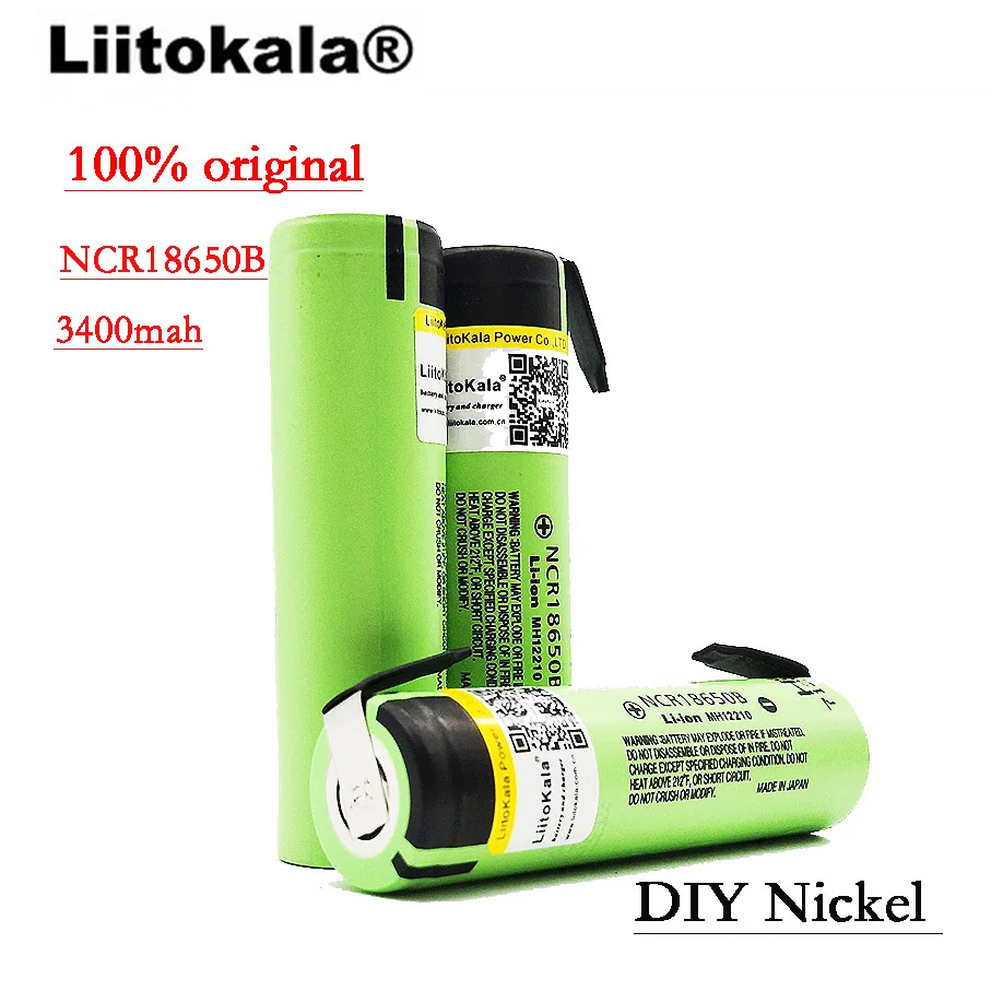 16 шт./лот Liitokala NCR18650B 3,7 v 3400 mah 18650 литиевая аккумуляторная батарея DIY никель листовые батареи
