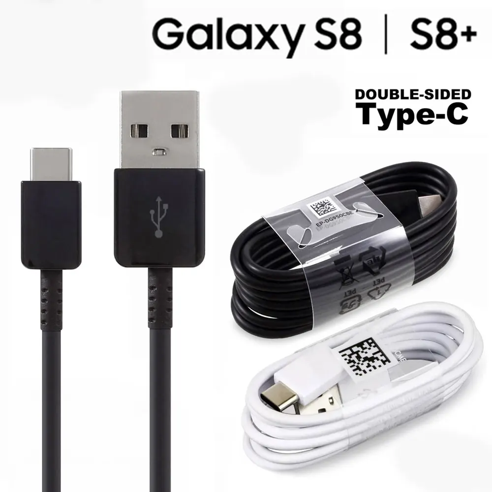 Черный и белый для samsung S8 samsung мобильный телефон C type-c USB кабель для быстрой зарядки кабель для мобильного телефона C