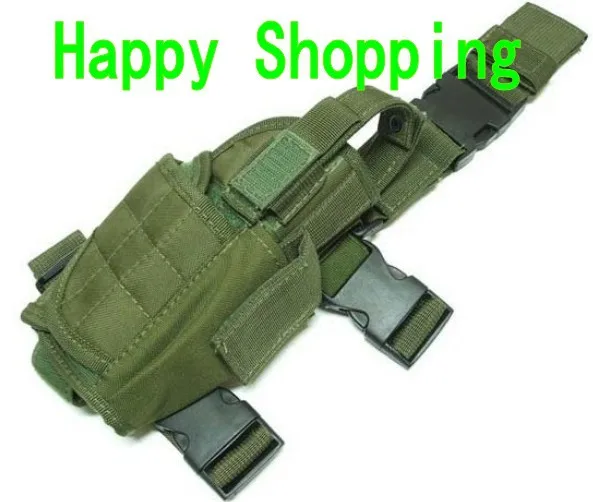 

Tactical Drop Leg Pistol Holster Pouch Bag Green free shipping