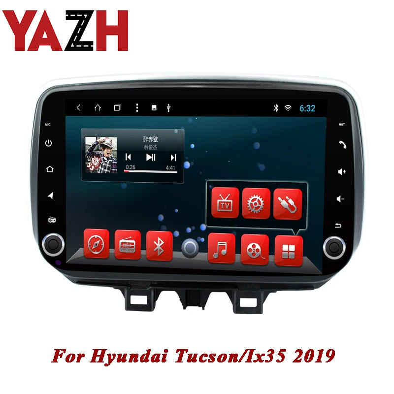 

YAZH 1 din car autoradio gps for Hyundai Tucson/ Ix35 2019 Android 8.1 Octa Core RAM 2GB ROM 32GB headunit 10.1 inch display