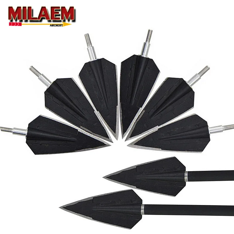 6/12Pcs 150 Grain Archery 2 Fix Blade Tip Points Arrowhead Screw In