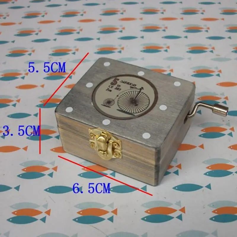 Полезная винтажная деревянная музыкальная Классическая изысканная рукоятка музыкальная шкатулка движение квадратные коробки
