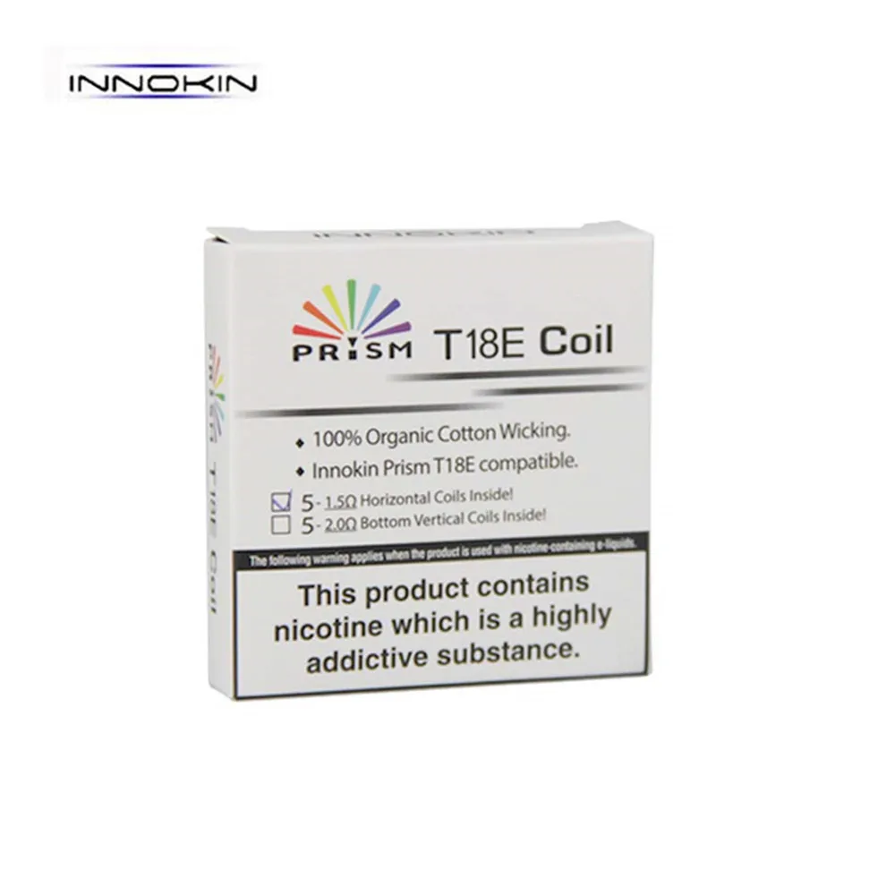 

10pcs INNOKIN Prism T18E Coil 1.5ohm for Endura T18E T22E T18 V2 II 2 Tank Atomizer Vape Pen Starter Kit E-cigarette