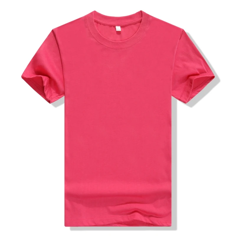 Мужская повседневная хлопковая футболка «сделай сам», футболка с индивидуальным принтом, рисунки/логотип, женская футболка с коротким рукавом, топы, футболки - Цвет: Rosy red
