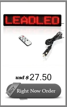  Leadleds 12V Led Car Sign Scrolling Message Display Board  Remote Programmable for Car Windows, Shop, Store, Business (Red) :  Everything Else