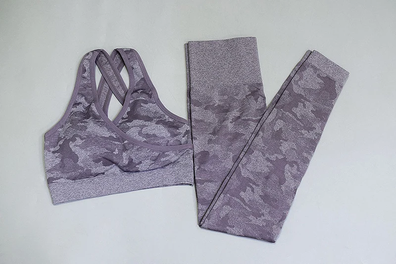 SALSPOR Камуфляжный комплект для йоги из 2 предметов, женские камуфляжные бесшовные леггинсы для фитнеса+ бюстгальтер для йоги, одежда для фитнеса с акулой, спортивные костюмы для спортзала и тренировок